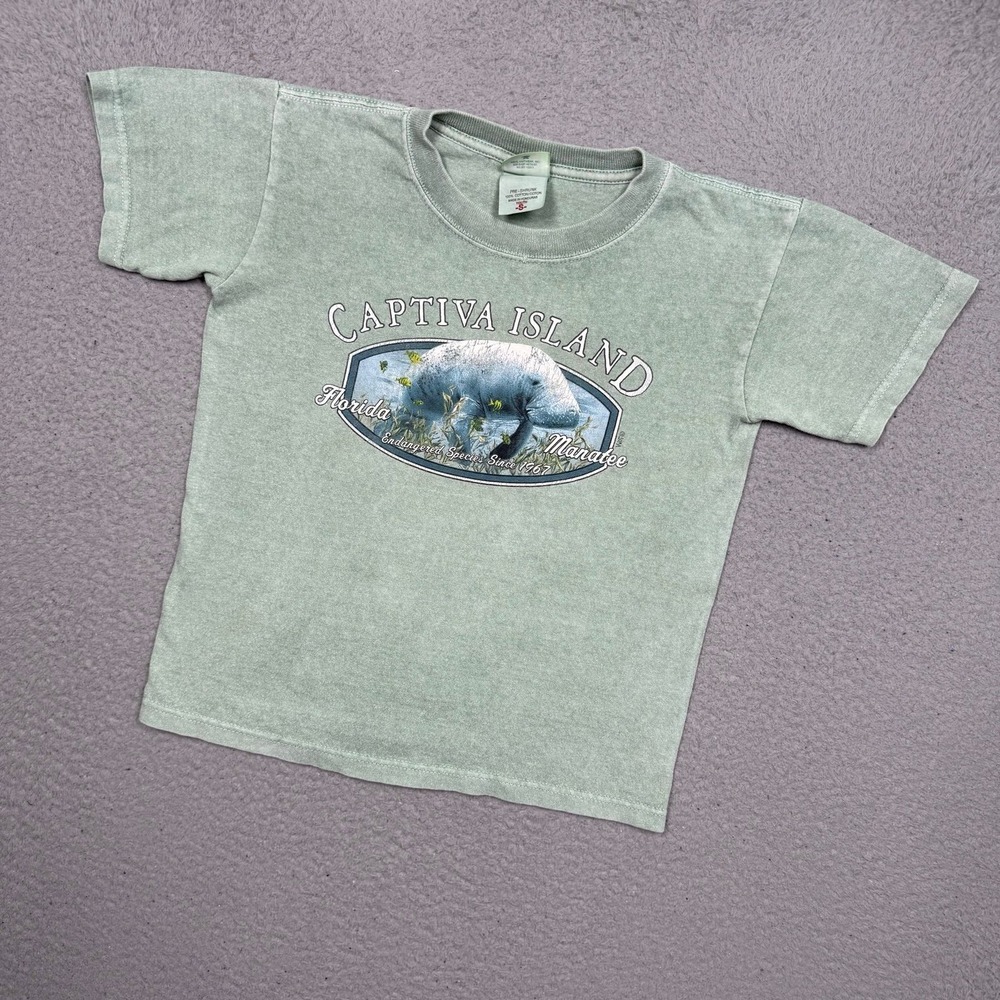 Kids Vintage Y2K Captiva Island Florida Manatee Animal Nature T-shirt